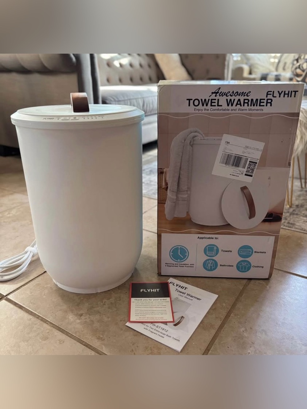 Flyhit Large Towel Warmer for Bathroom Heated Towel Warmers Bucket